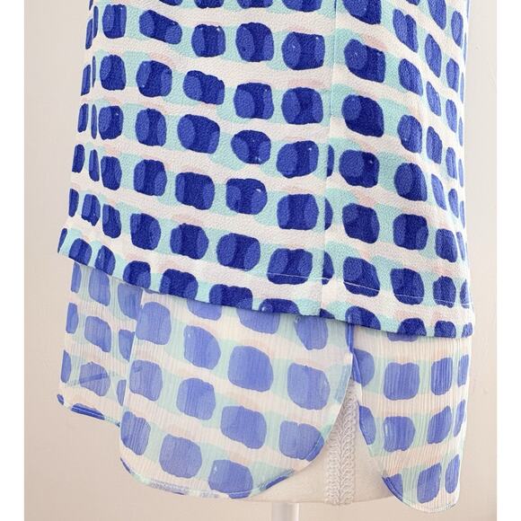 KATE SPADE Layered Sleeveless Top Silk Viscose Watercolor Dots Coastal Preppy S - Picture 5 of 12